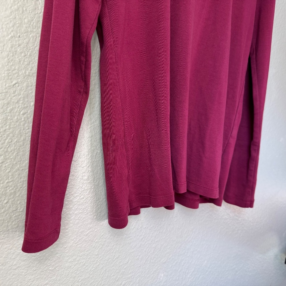 J.Jill Perfect Pima Long Sleeve Top Burgundy Women’s M Medium - Picture 4 of 5